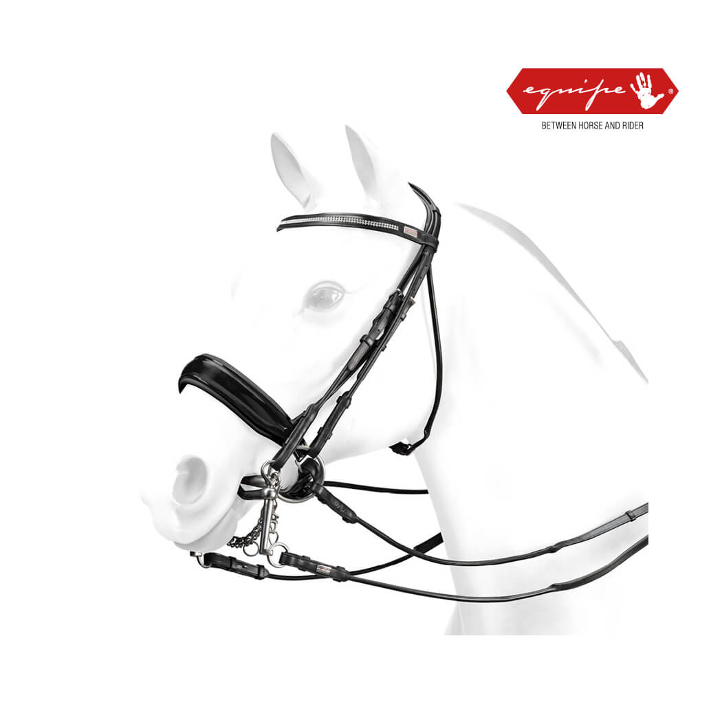 Equipe Rolled Double Bridle with Swarovski -BR61